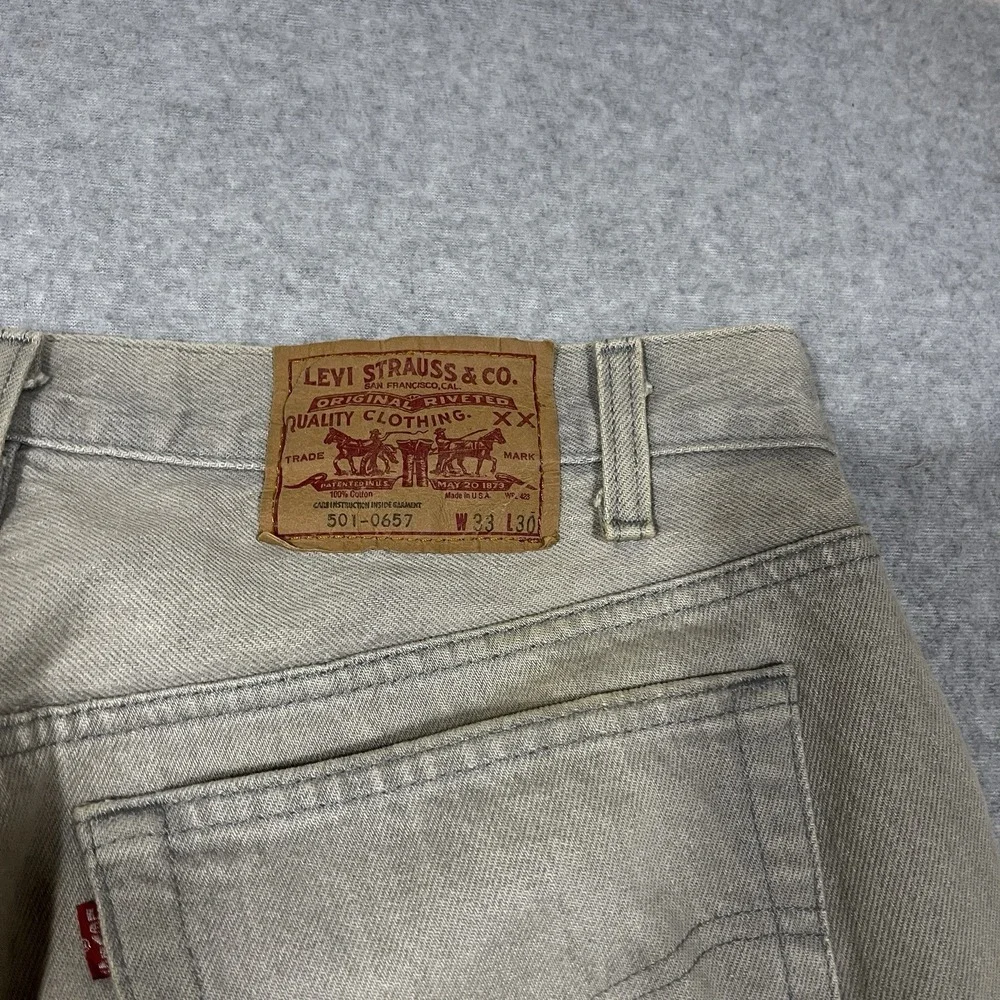 Vintage Levis Jeans Mens 33x30 (Fit 32x28) Gray 501xx Straight Made in USA 80s